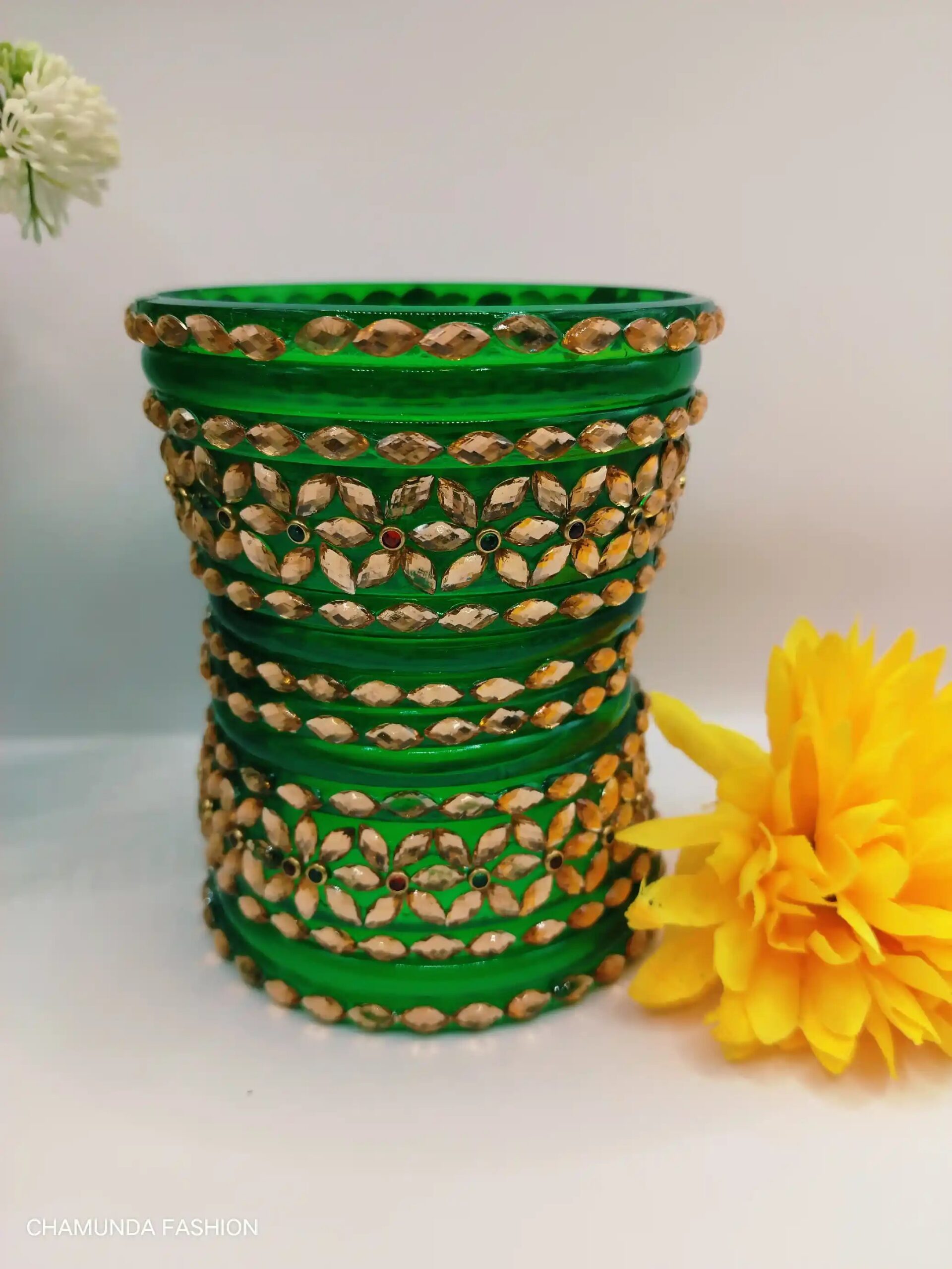 dhalu chuda flowers  design (green)
