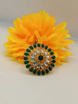 Jodha Ring
(Dark green color)Free size