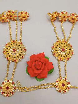 Hathphool  golden &red color